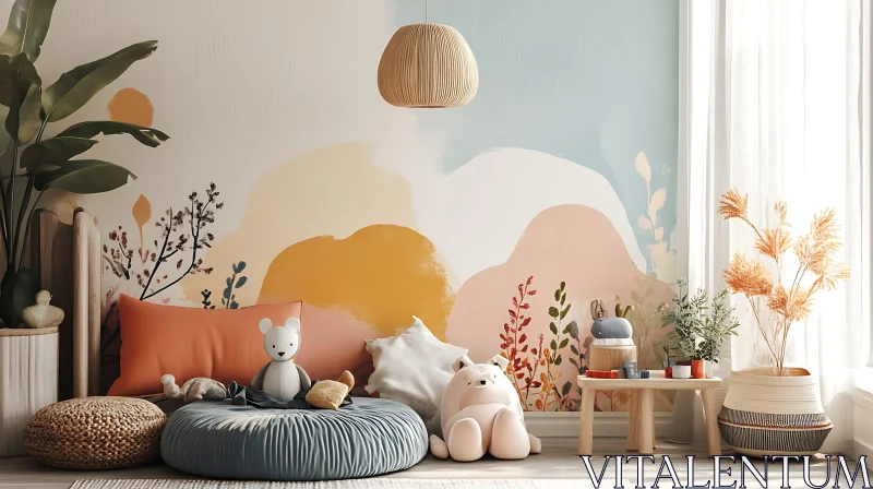 AI ART Pastel Hues Children's Room Decor