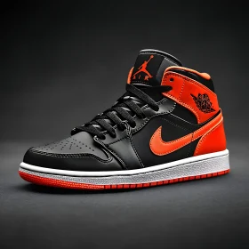 Black and Orange Jordan Footwear