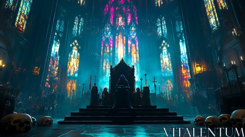 Gothic Cathedral Interior AI Image