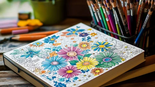 Artistic Floral Pattern Coloring Book