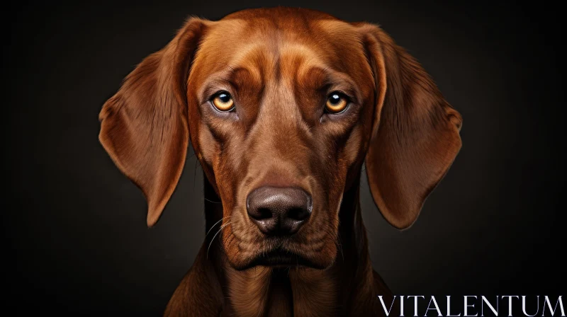 Award-Winning Dog Portrait on Black Background AI Image