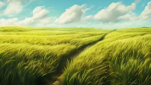 Serene Wheat Field Landscape