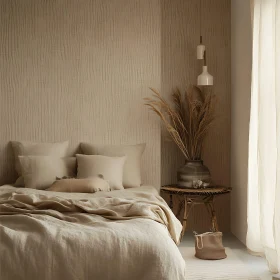 Calm Bedroom with Linen Bedding