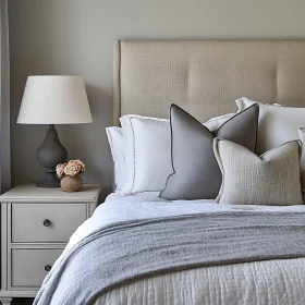 Neutral Bedroom Design with Cozy Bedding