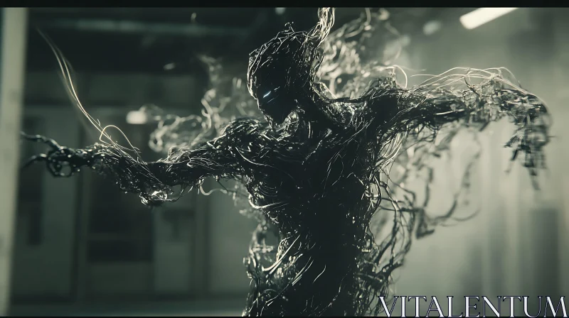 AI ART Abstract Wireframe Monster