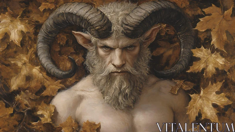 AI ART Mythical Faun Portrait with Horns