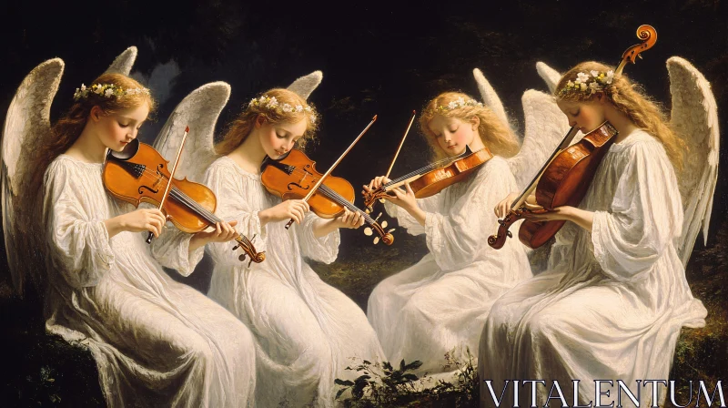 AI ART Angels Playing Violins: A Classic Painting