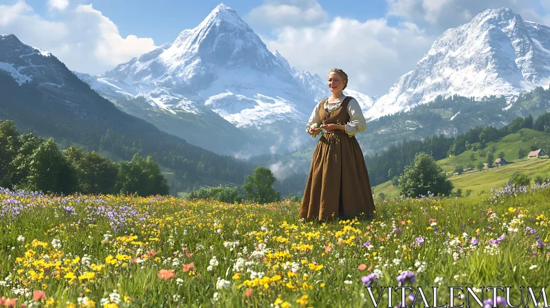 Alpine Meadow Serenity AI Image