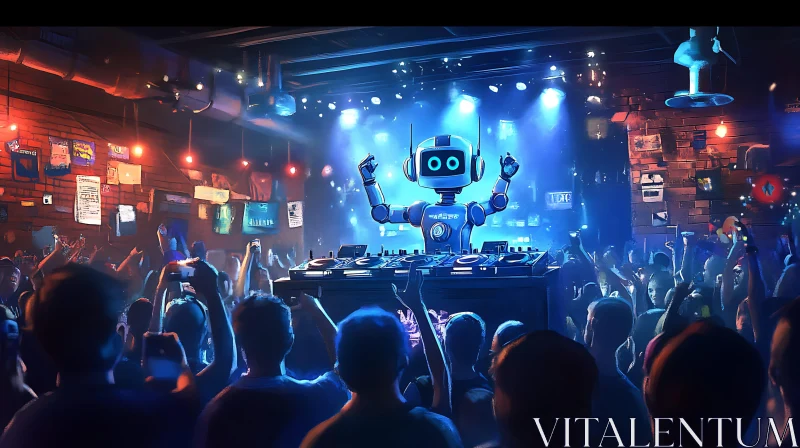 AI ART Robot DJ Entertaining Crowd