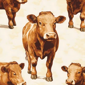 Cattle on Beige Background