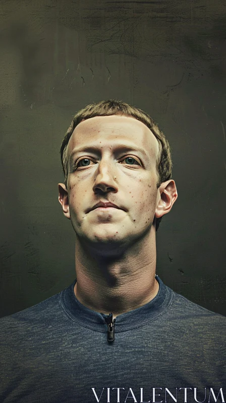 Mark Zuckerberg's Contemplative Portrait AI Image