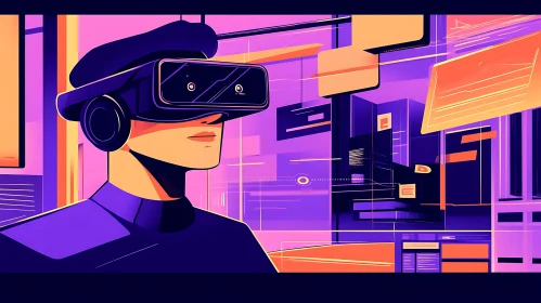 Virtual Reality Headset Futuristic Design