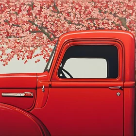 Classic Truck with Floral Backdrop