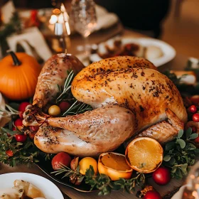 Roasted Turkey with Citrus and Greens