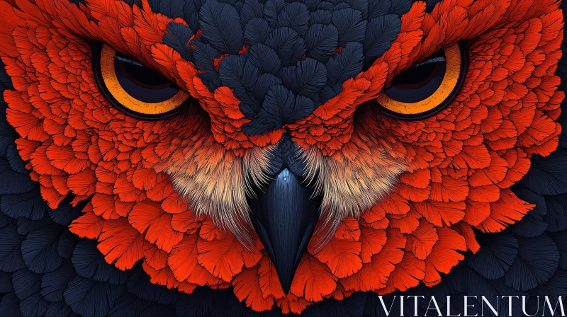 Owl Close-up Art AI Image