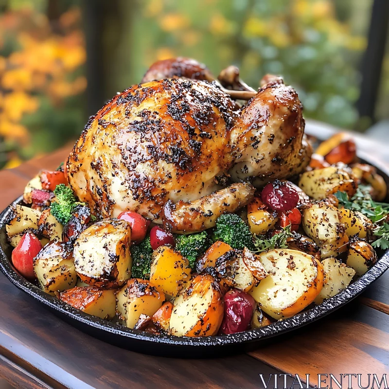 Herb-Roasted Chicken and Vegetables AI Image