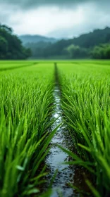 Peaceful Rice Paddy Landscape