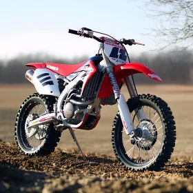 Off-Road Motorcycle on Dirt Track