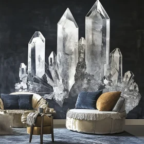 Modern Living Room with Crystal Design