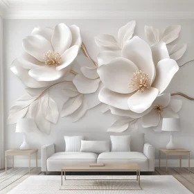 Magnolia Wall Art in Modern Interior