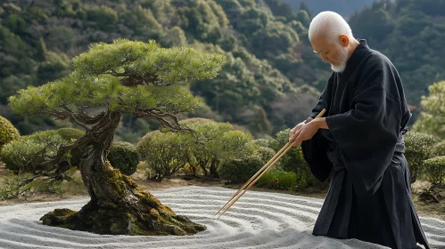 Bonsai in Zen Garden