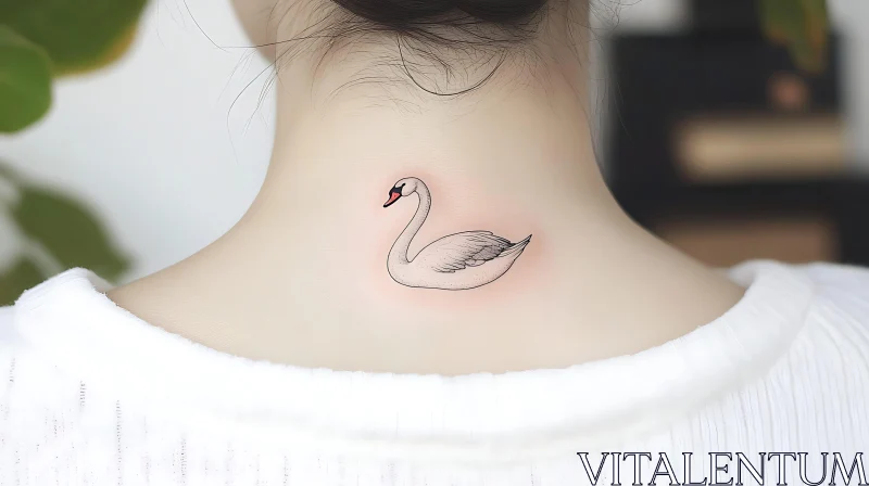 Swan Neck Tattoo Elegant Design AI Image