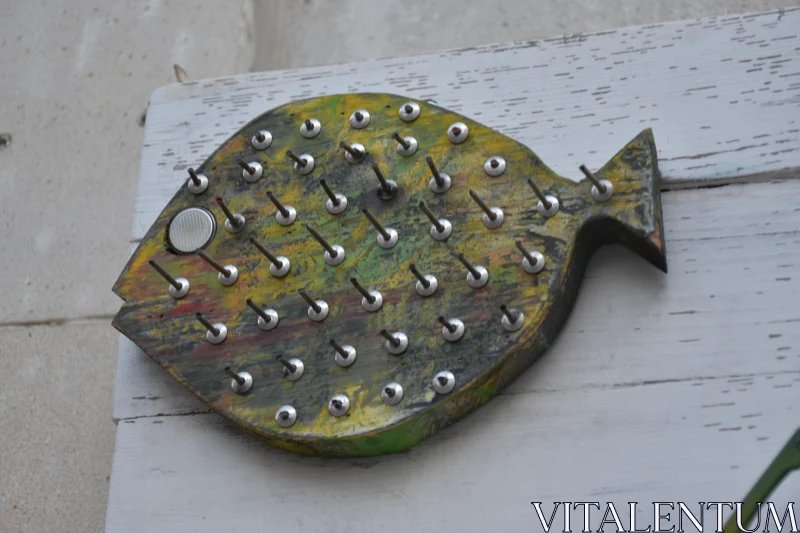 Creative Fish Sculpture with Nails Free Stock Photo