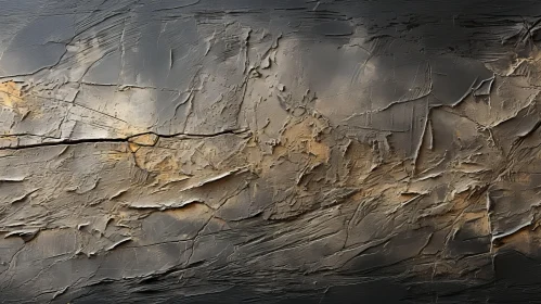 Abstract Art: Moody Landscape with Crackled Texture