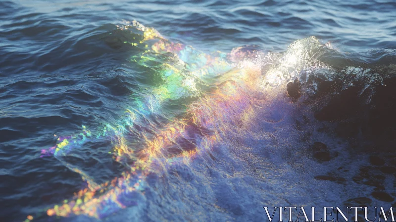 Prismatic Ocean Surface AI Image