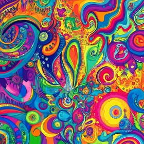 Psychedelic Swirl Patterns in Vivid Colors