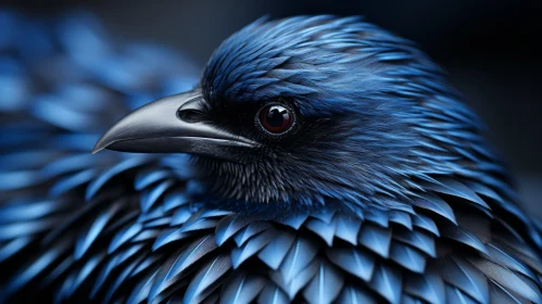 Blue Bird on Black Background: A Maori Art-Influenced Macro Photography