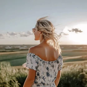 Sunset Serenity: A Woman's Gaze