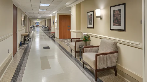 Hallway with Chairs and Wall Decor