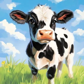 Black and White Calf Portrait