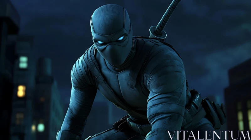 Urban Ninja with Katana AI Image