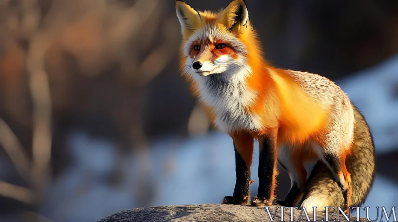 Elegant Fox in Nature AI Image