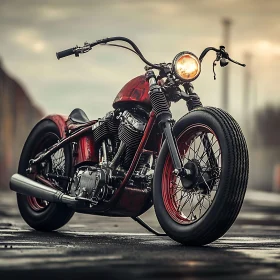 Classic Red Motorcycle