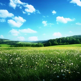 Idyllic Meadow Landscape with Wildflowers