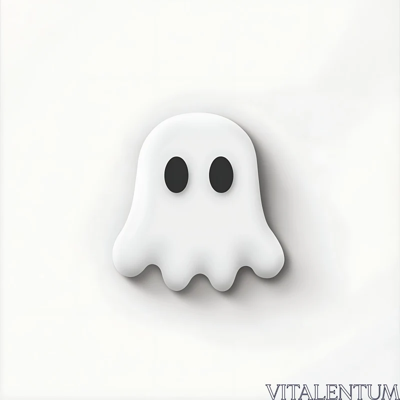 AI ART Cartoon Ghost on White Background