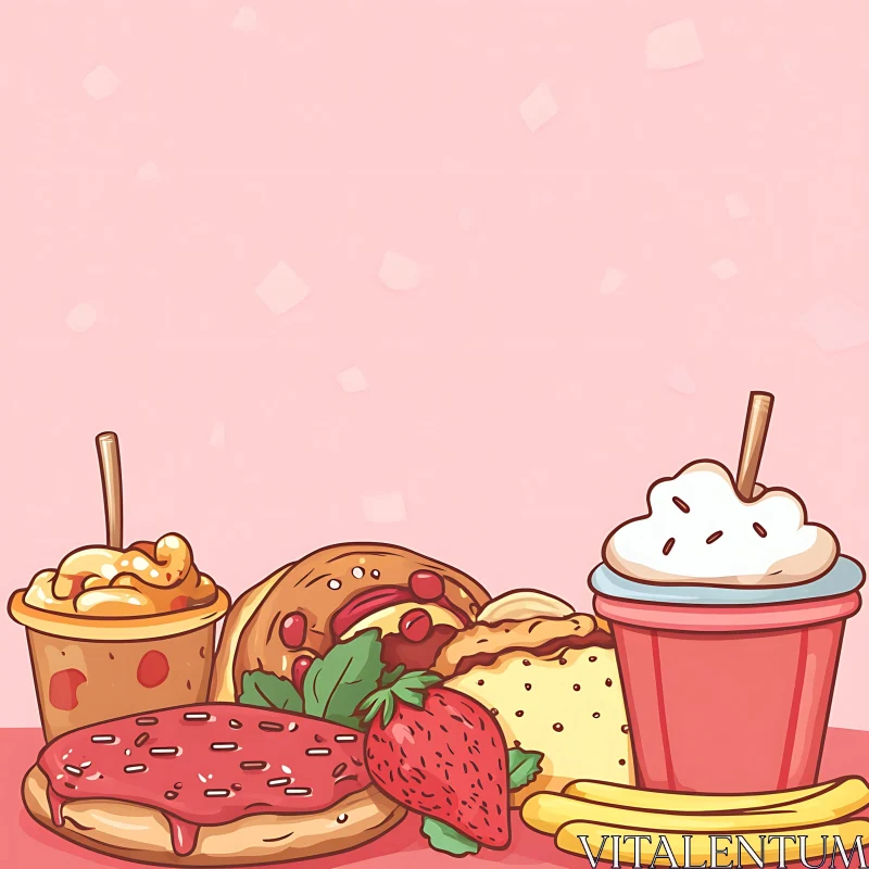 Iconic Sweet Treats Illustration AI Image