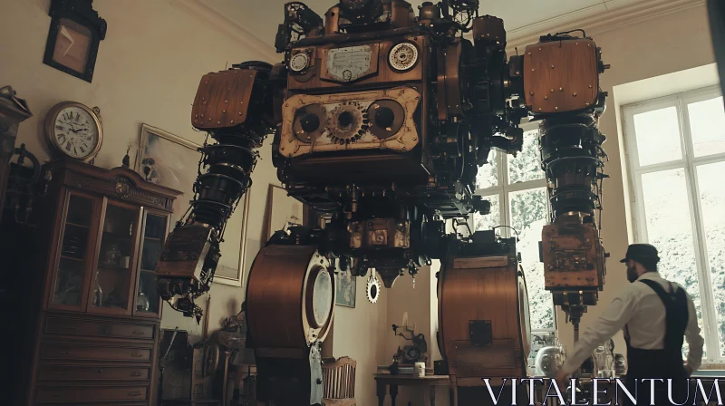 AI ART Mechanical Giant in Antique Setting