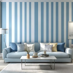 Calm Interior with Striped Wall