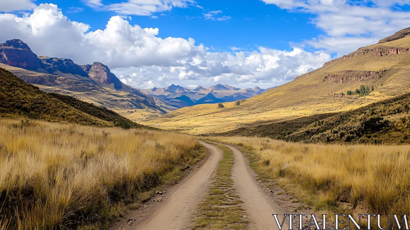 Winding Road Through Mountain Valley AI Image