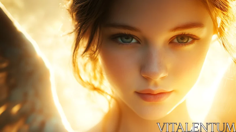 AI ART Radiant Angelic Woman in Golden Light