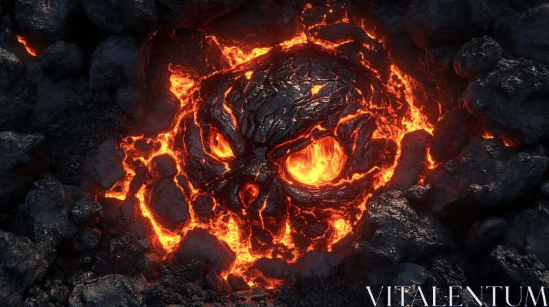 AI ART Lava Skull