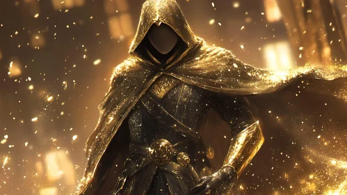 Enigmatic Gold-Clad Character
