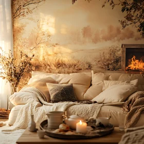 Cozy Interior with Warm Lighting