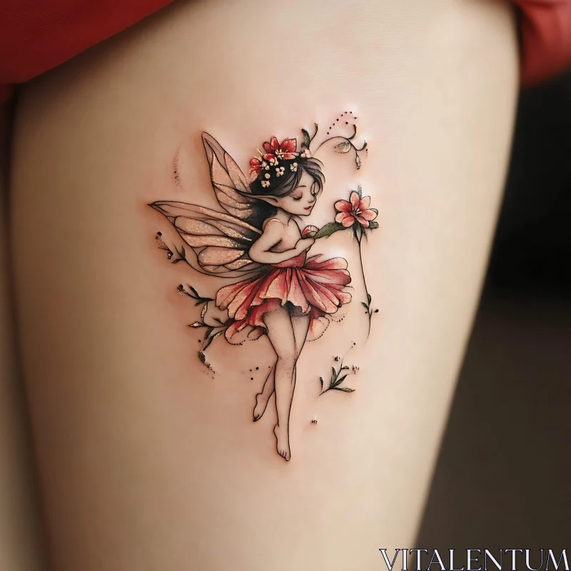 Enchanting Fairy Tattoo Art AI Image