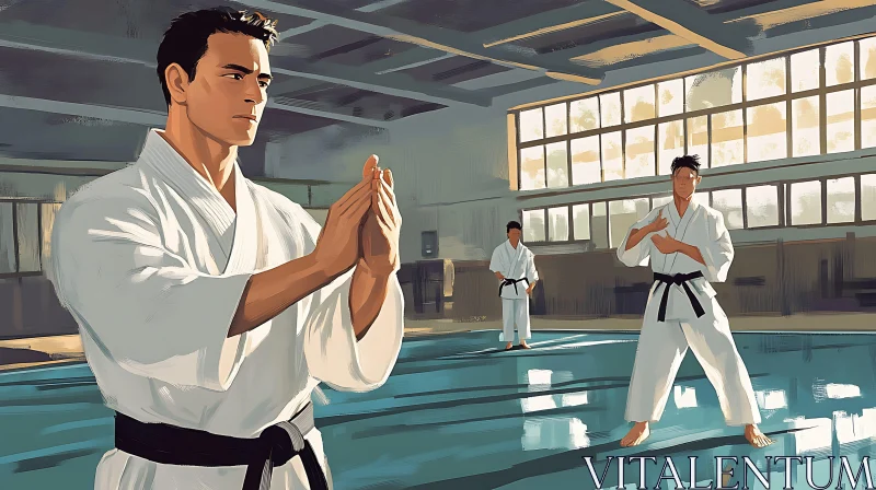 AI ART Focused Karate Practitioner in Training