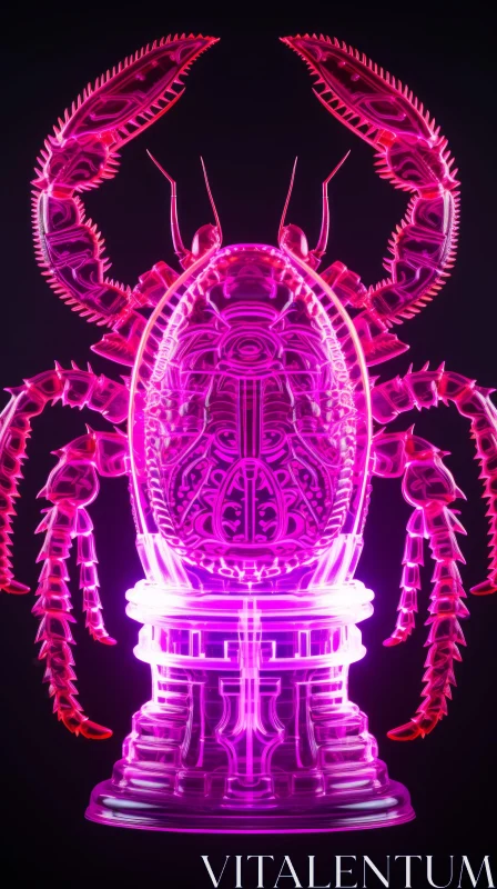 3D Surreal Cyberpunk Crab Artwork AI Image